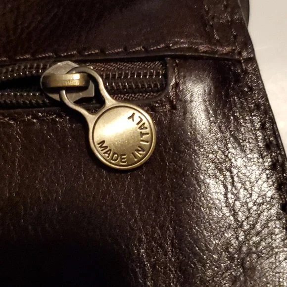 Vera Pelle Made In Italy Leather Dark Brown shoulder bag. Vintage - Picture 7 of 10